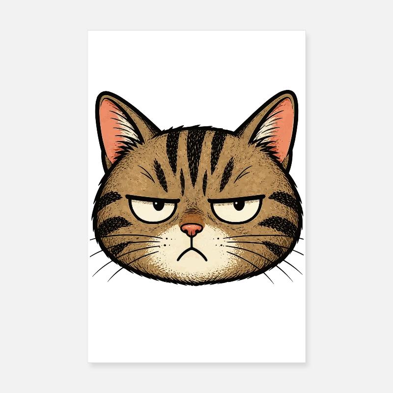 Dessin animé Grim Cat Poster 20 x 30 cm