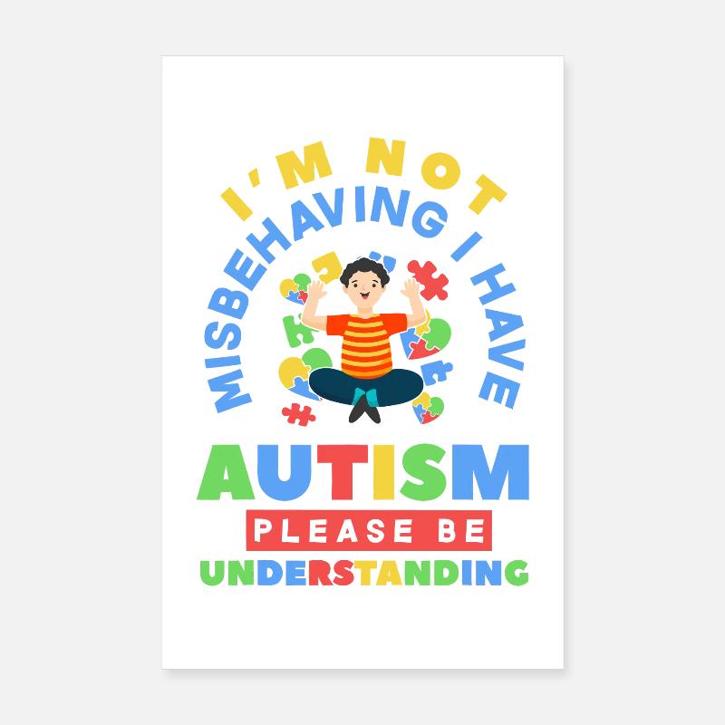 Autismus-Verständnis: Puzzle Hearts Poster 20x30 cm