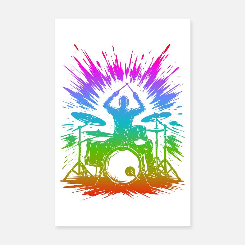 Rainbow Drum Splash Poster 8" x 12" (20x30 cm)