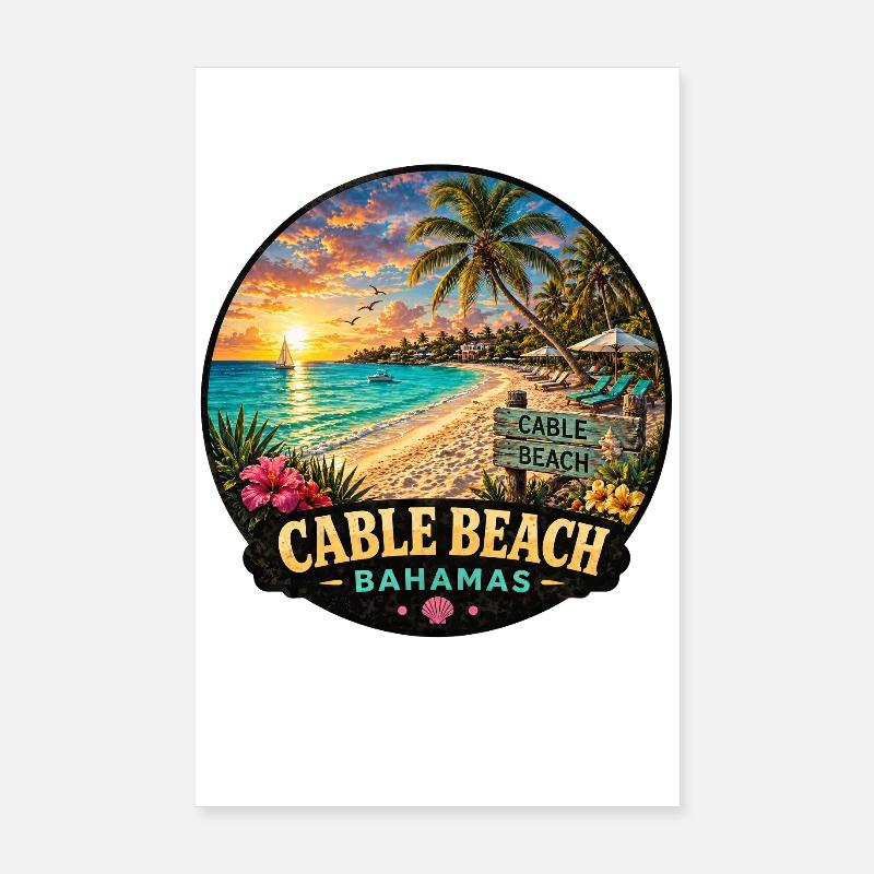Vacances à la plage à câble croisière dans les Caraïbes de Nassau Poster 20 x 30 cm