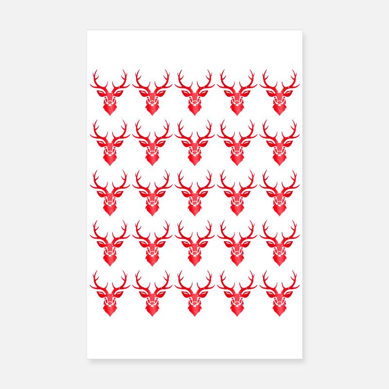 Hirsch mit Geweih Retro Hirschgeweih Souvenir Poster 20x30 cm