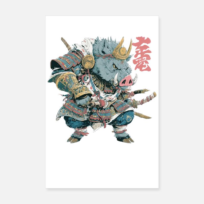 Boar Samurai Armor Poster 8" x 12" (20x30 cm)