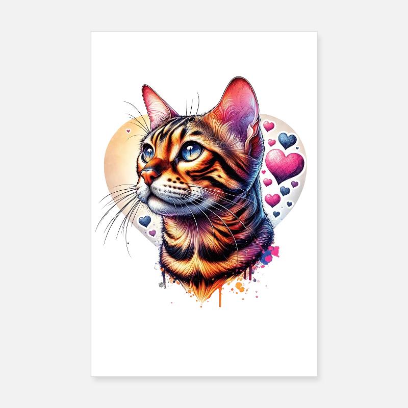 Chat léopard Poster 20 x 30 cm
