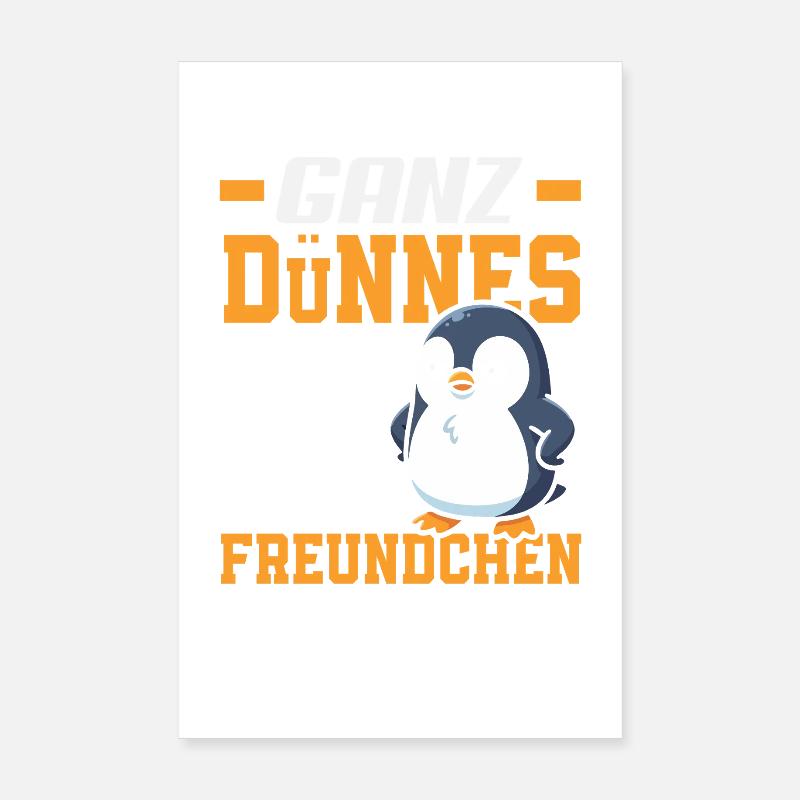 Ganz dünnes Eis Freundchen Pinguin Poster 20x30 cm