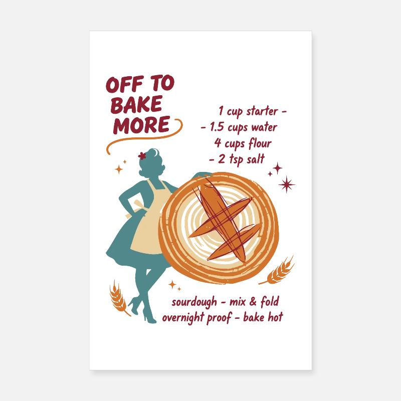 sourdough bread baking baker sourdough bread Poster 8" x 12" (20x30 cm)