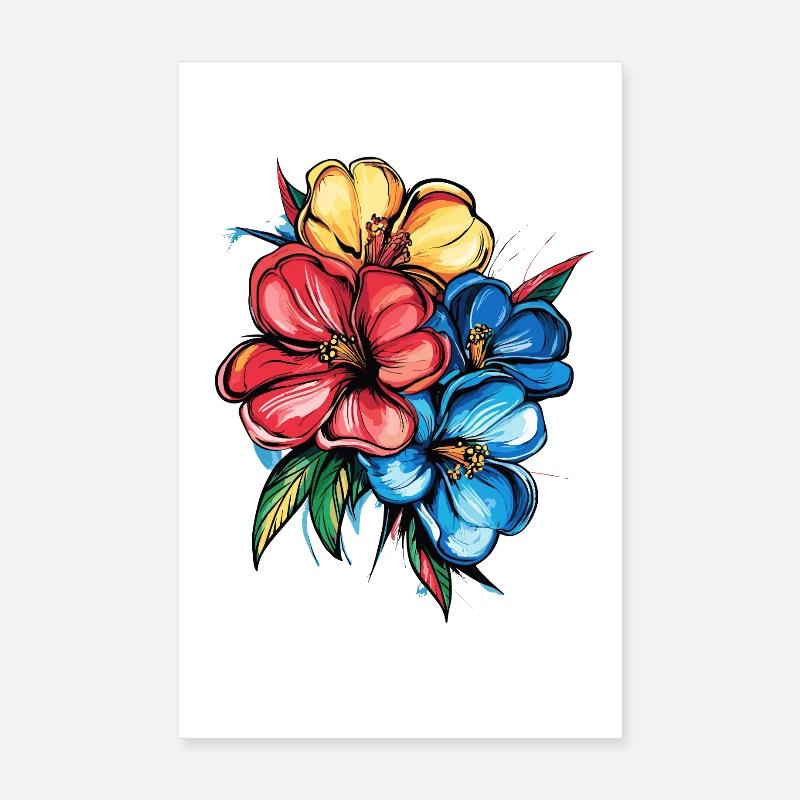Explosion de l’hibiscus tropical Poster 20 x 30 cm