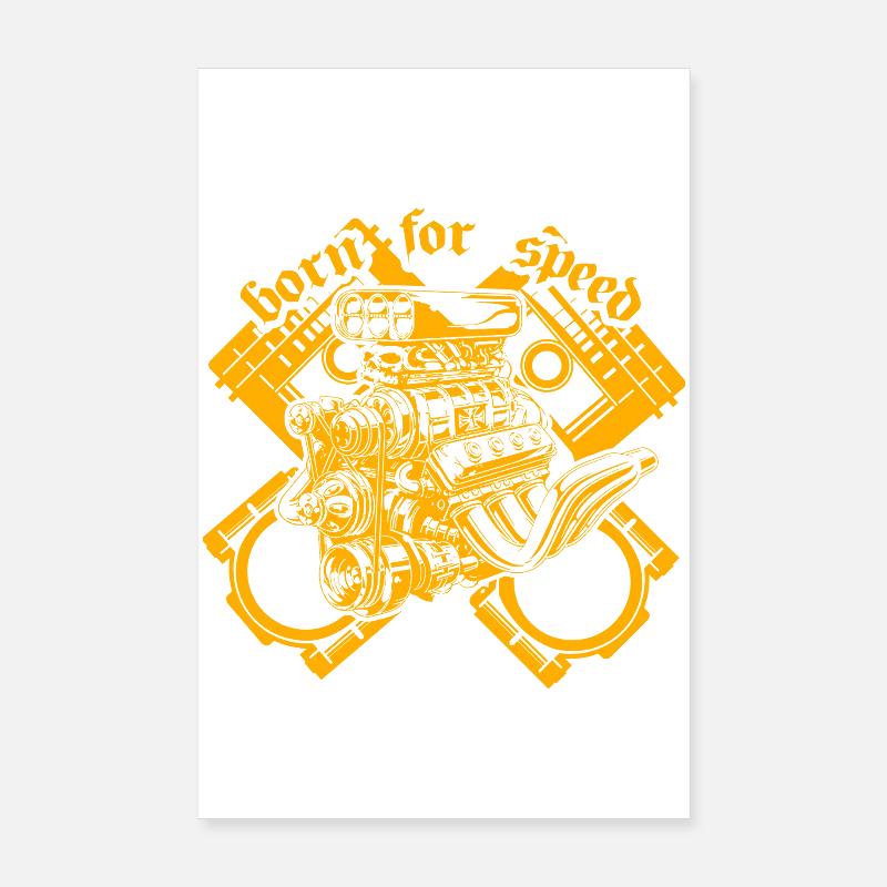 Born for Speed Geschenk Mechanic Power Poster 20x30 cm