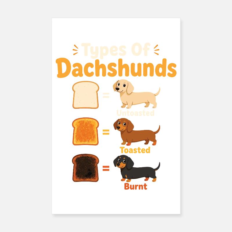 Types drôles de teckels et chiens Poster 20 x 30 cm
