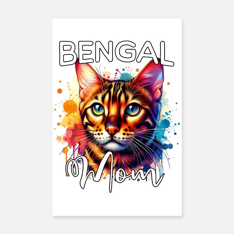 Maman chatte du Bengale Poster 20 x 30 cm