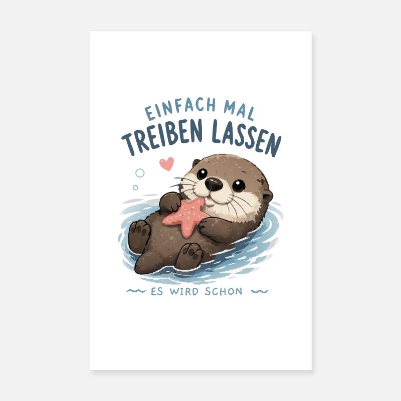 Otter: Einfach treiben lassen Poster 20x30 cm