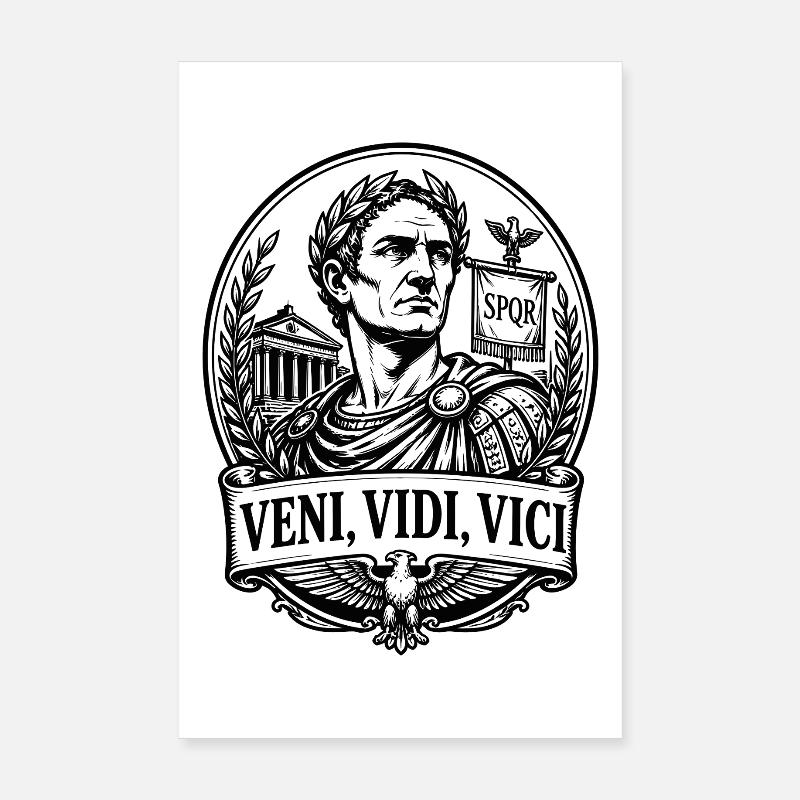 Caesar Veni Vidi Vici Rom Imperator Retro Poster 20x30 cm