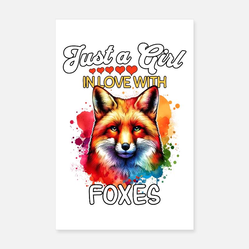Red Fox Fox Girl Fox Poster 8" x 12" (20x30 cm)