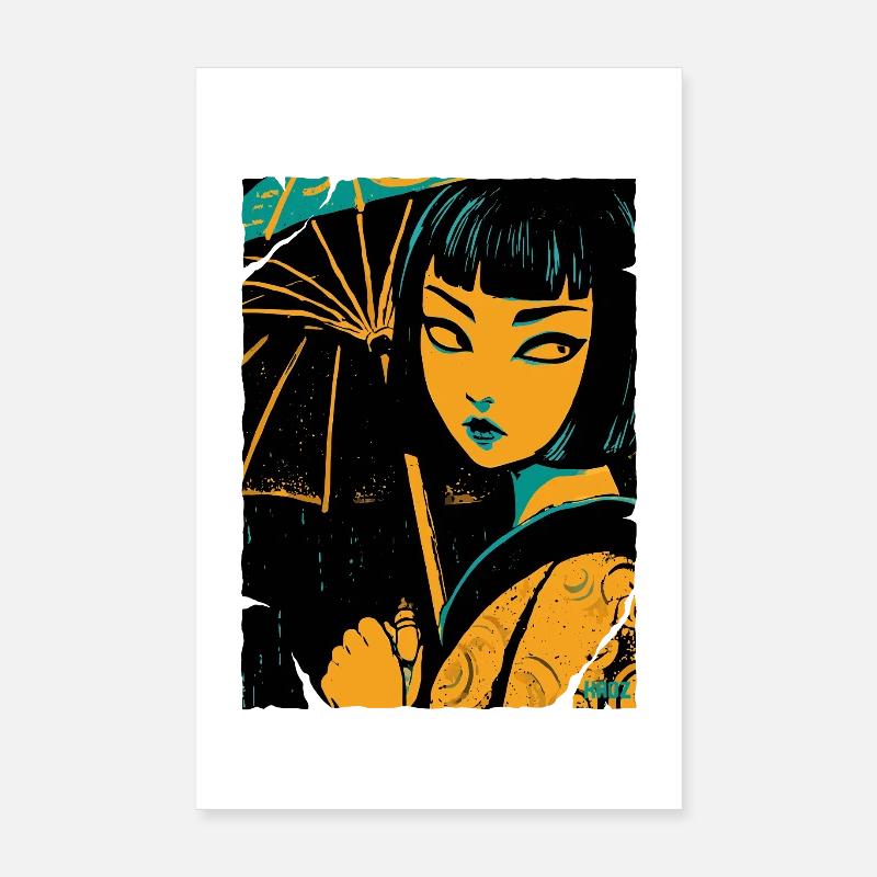 Geisha in neon light Poster 8" x 12" (20x30 cm)
