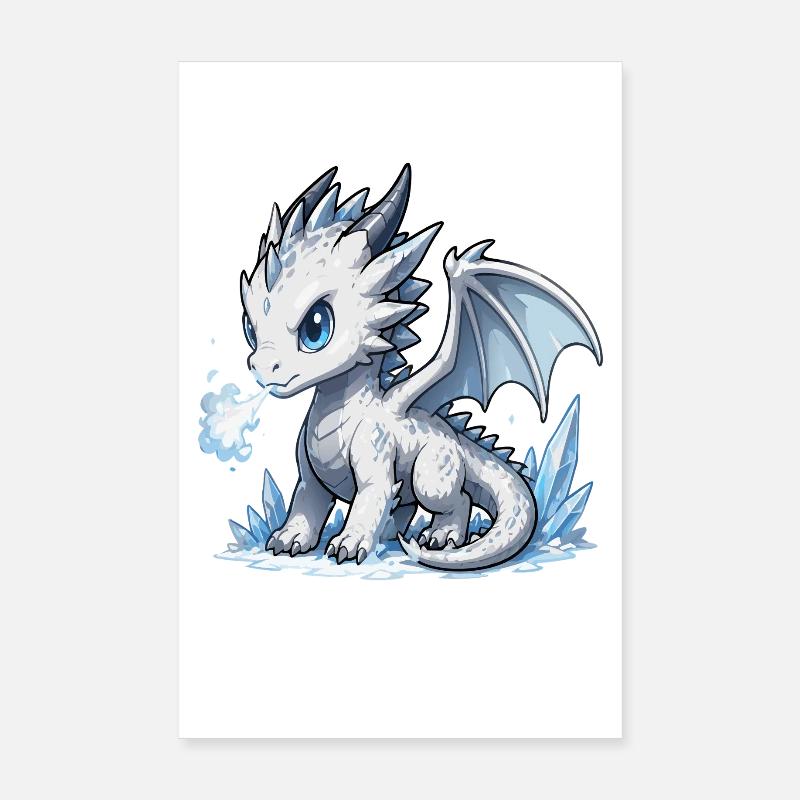 Kristall-Eisdrache Poster 20x30 cm