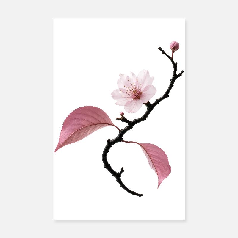 Fleurs délicates de cerisier dans le style ikebana Poster 20 x 30 cm