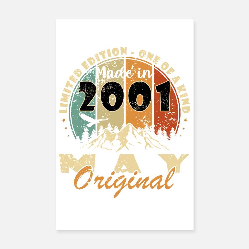 25. Geburtstag Geschenk Original Mai 2001 Poster 20x30 cm