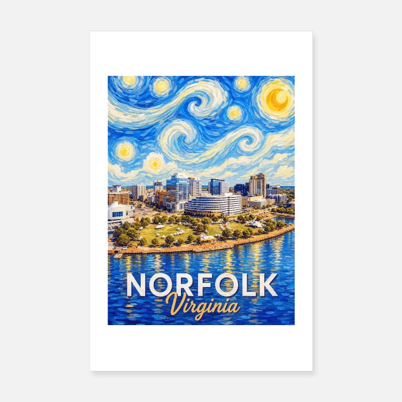 Nuit étoilée de la ligne d’horizon de Norfolk Poster 20 x 30 cm