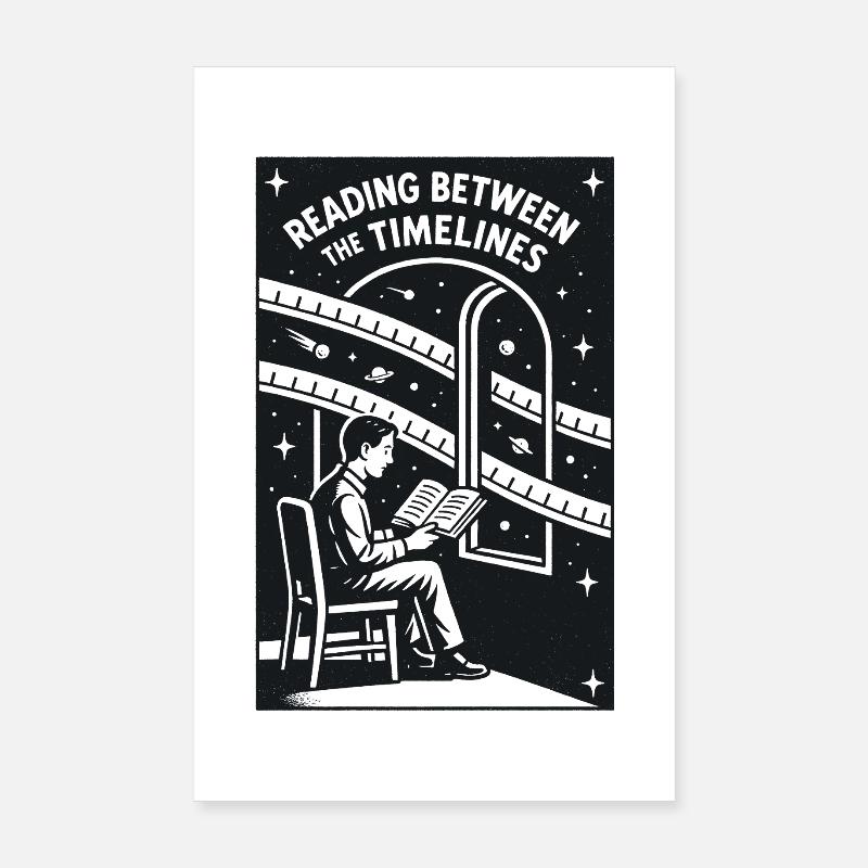 Reading Between Timelines | Sci-Fi Book Poster 8" x 12" (20x30 cm)