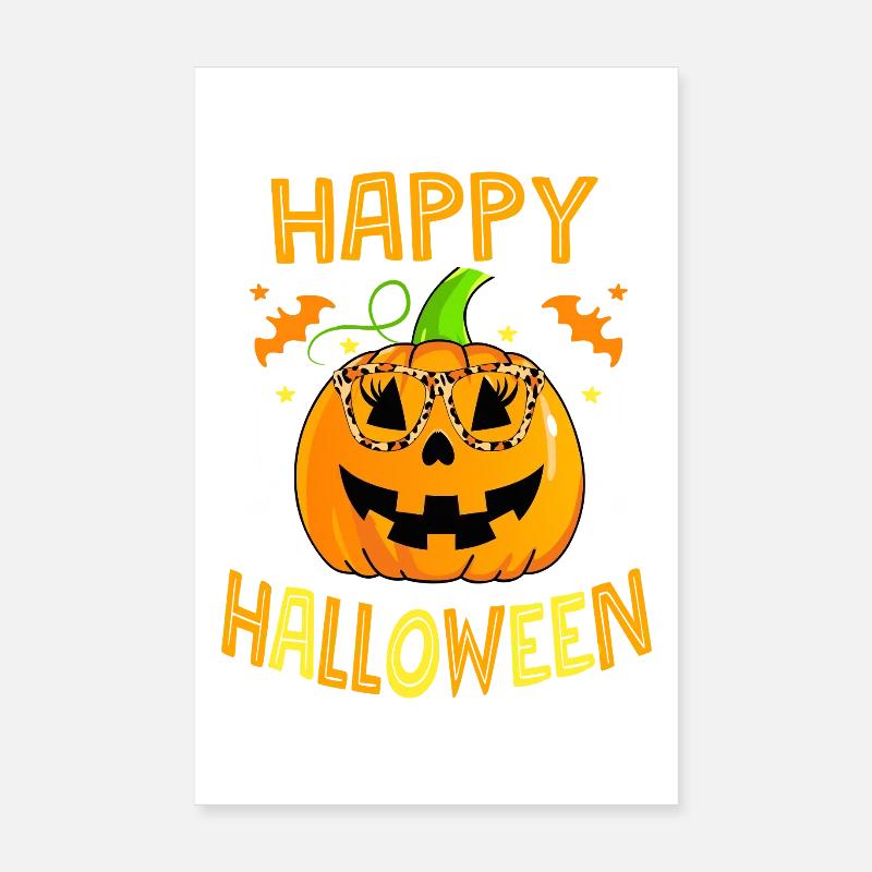 Lunettes citrouille léopard Halloween Poster 20 x 30 cm