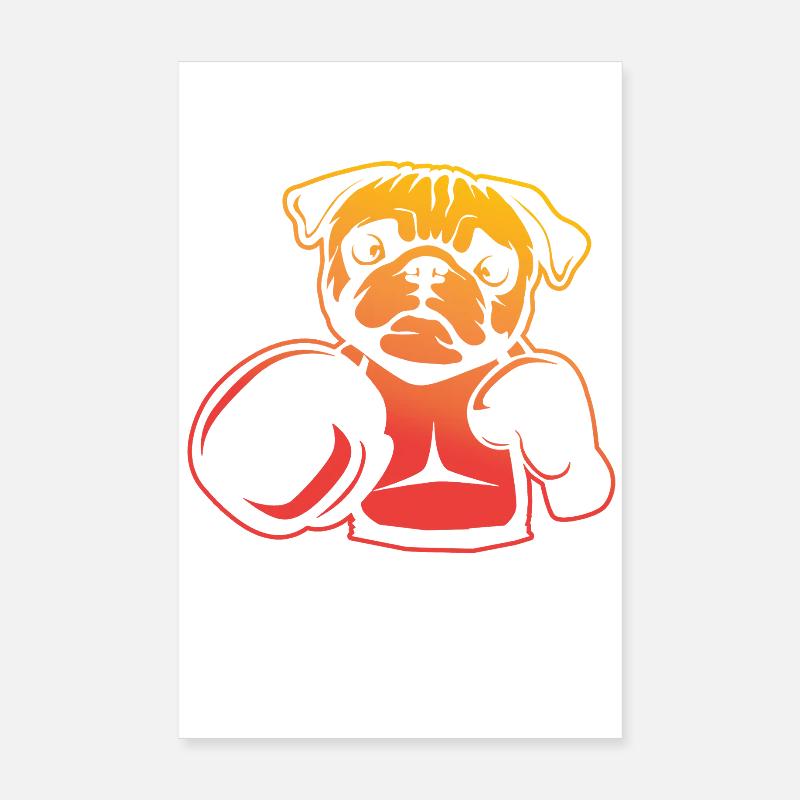 Boxender Mops – Pug Boxer Spaß Poster 20x30 cm