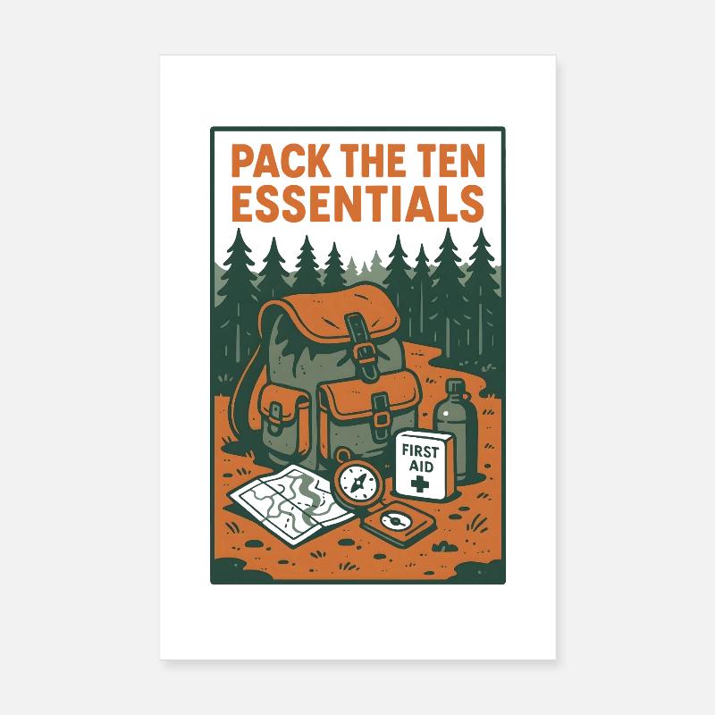 Ten Essentials | Scout Equipment Poster 8" x 12" (20x30 cm)