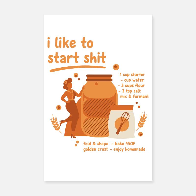 Sourdough Bread Baking Baker Sourdough Starter Poster 8" x 12" (20x30 cm)