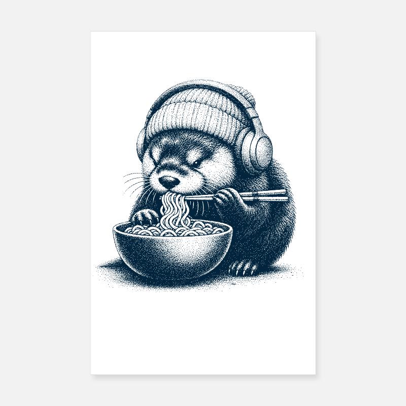 Ramen Otter Poster 20x30 cm