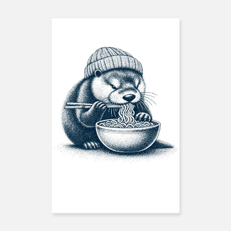 Ramen Otter  Poster 20x30 cm