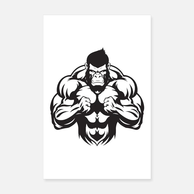 Musculation Gorilla Poster 20 x 30 cm
