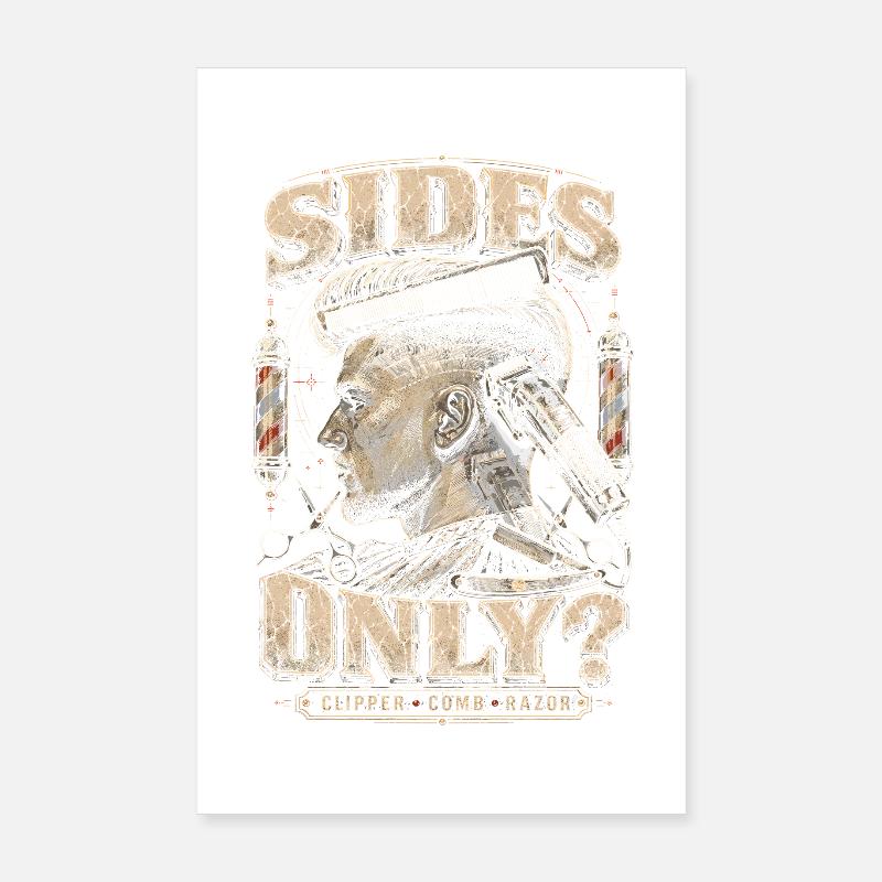 Barber Barbier Sides Only? Poster 20x30 cm