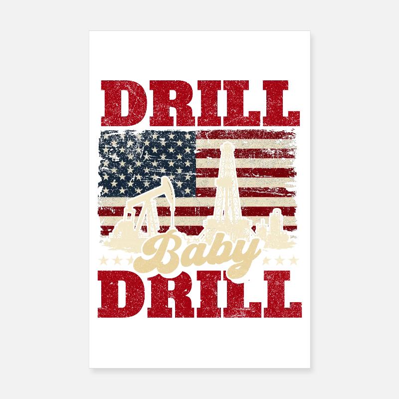 Drill Baby Bohrer Ölfeldarbeiter Poster 20x30 cm