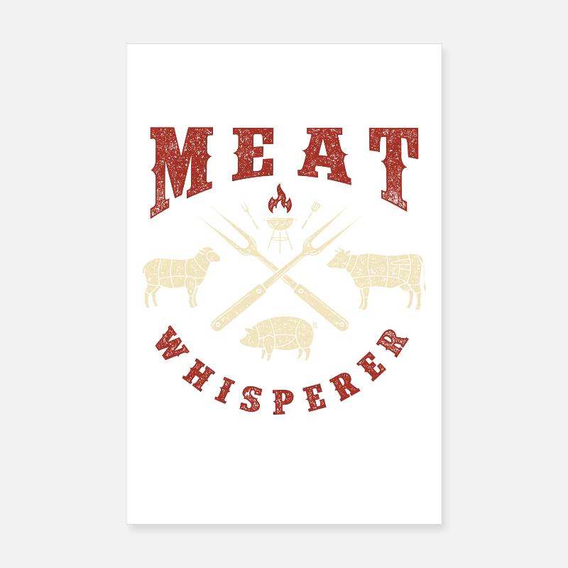 Meat Whisperer BBQ Pitmaster Humor Poster 20x30 cm