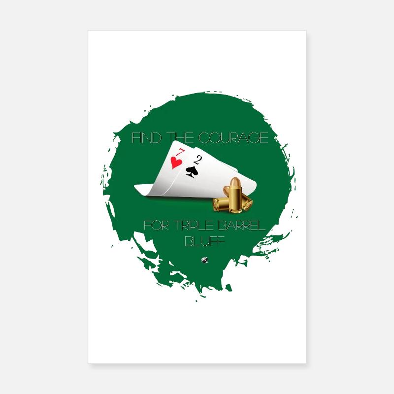 Two playing cards and three balls triple barrel Poster 8" x 12" (20x30 cm)
