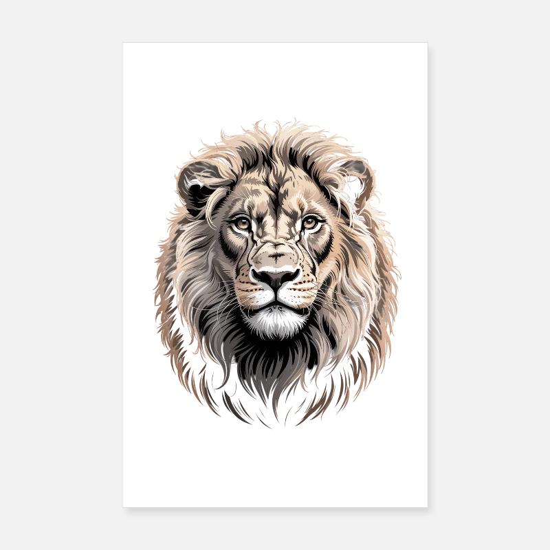Löwenkopf Löwe Poster 20x30 cm