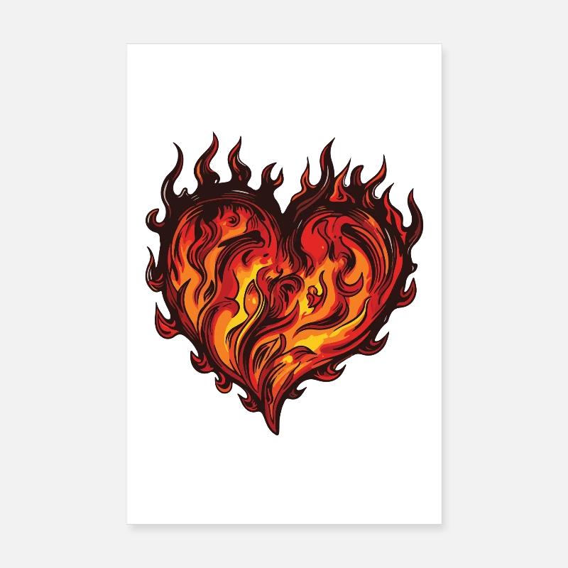 Heart Flame Poster 8" x 12" (20x30 cm)