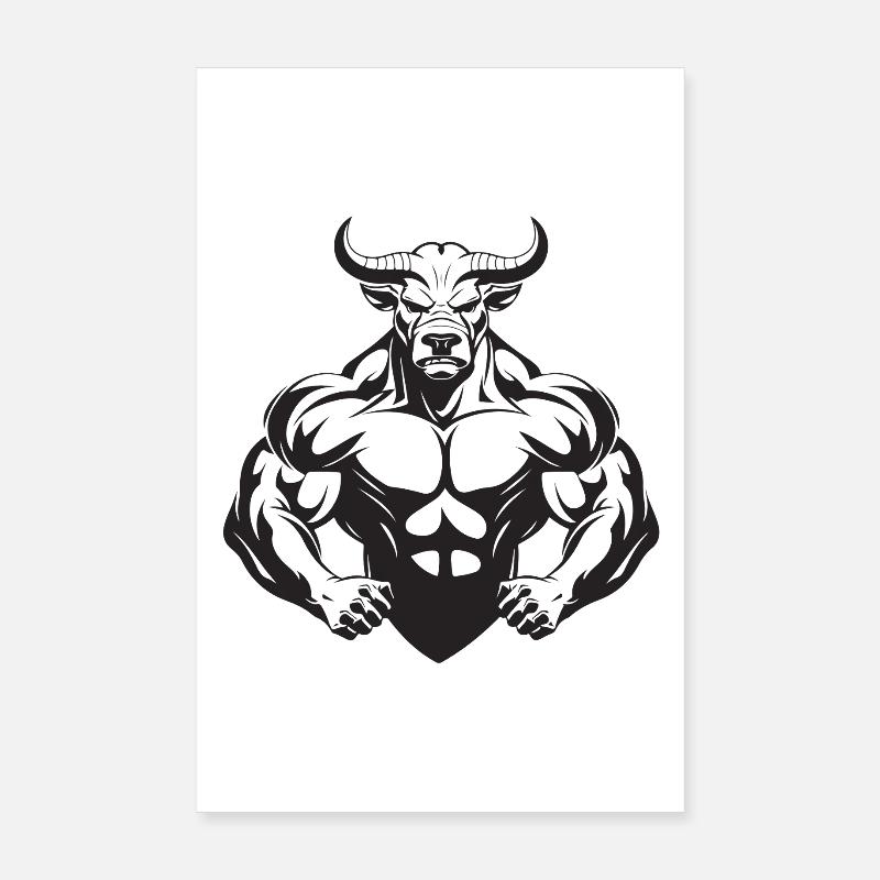 Bull Muscles Taurus Poster 8" x 12" (20x30 cm)