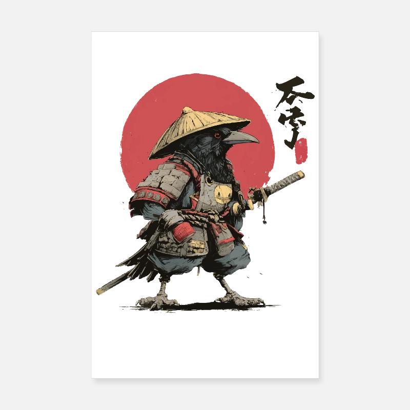 Krähen-Samurai: Roter Sonnenkrieger Poster 20x30 cm