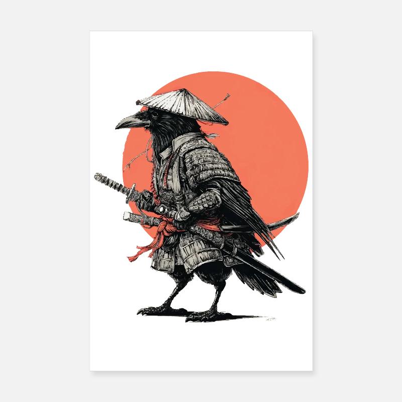 Raven-Samurai-Rüstung Poster 20x30 cm