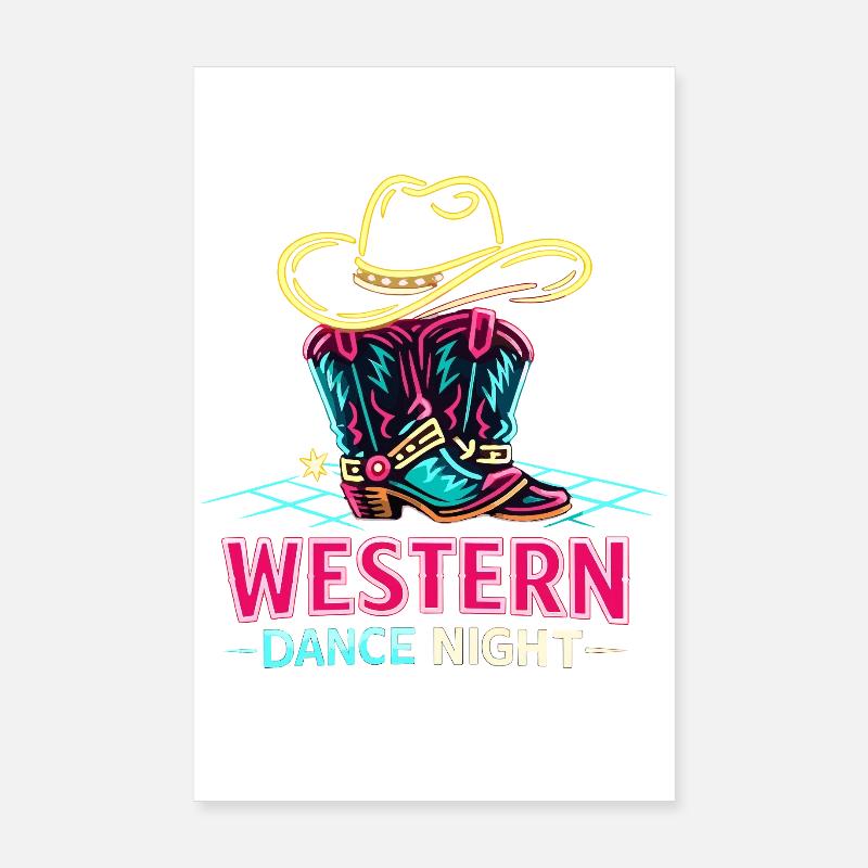 Soirée de danse occidentale Poster 20 x 30 cm