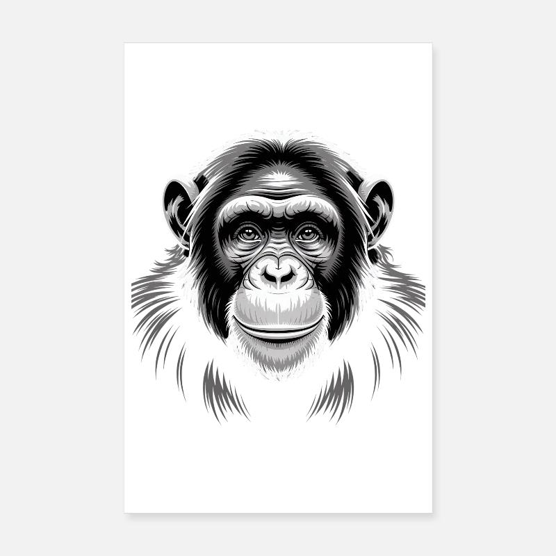 Chimpanzé singe Poster 20 x 30 cm
