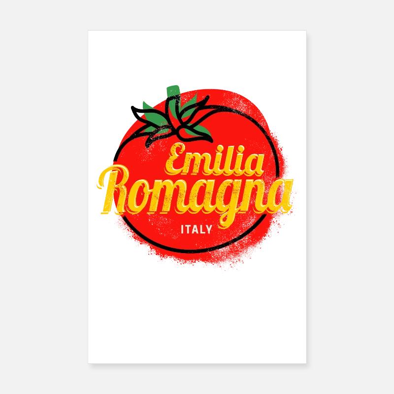Emilia-Romagna mit Tomate Italien Vintage Souvenir Poster 20x30 cm