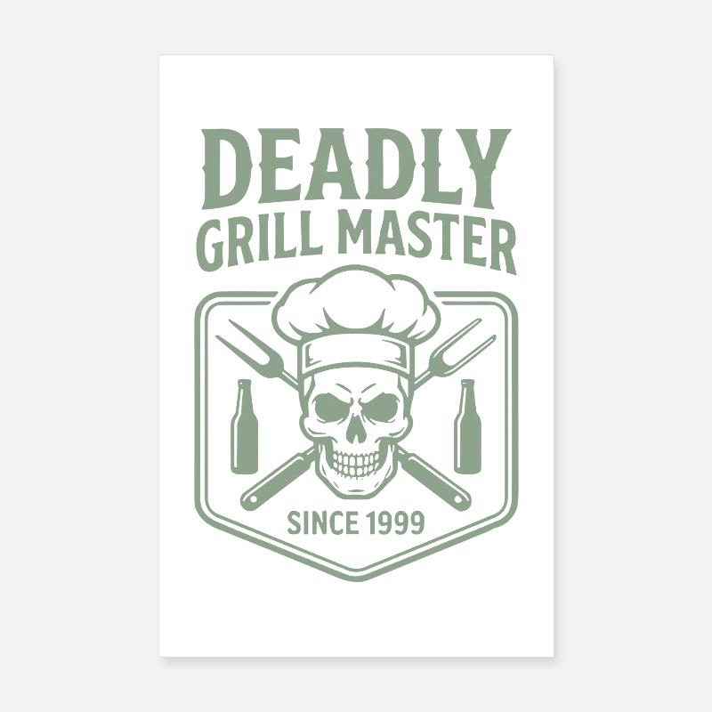 Deadly Grill Master Grilling Since 1999 Gift Poster 8" x 12" (20x30 cm)