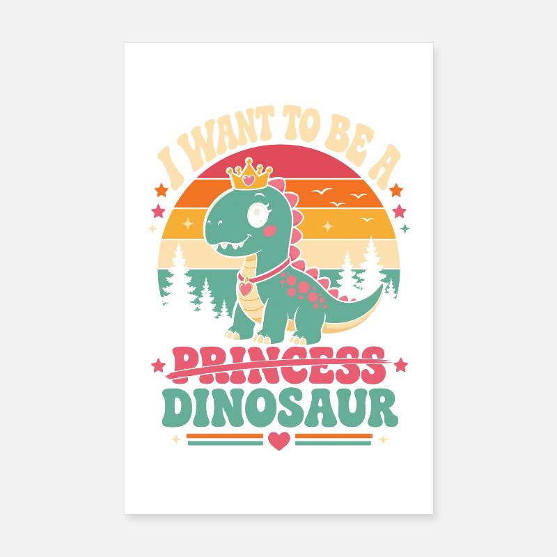 Prinzessin Dino Wunsch Poster 20x30 cm