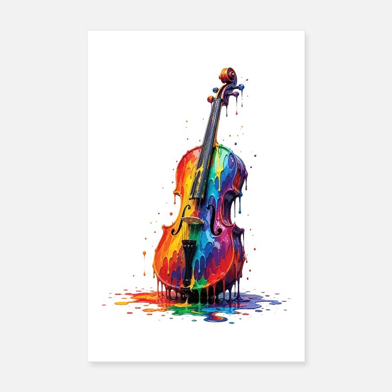 Bratsche mit tropfender Farbe Poster 20x30 cm