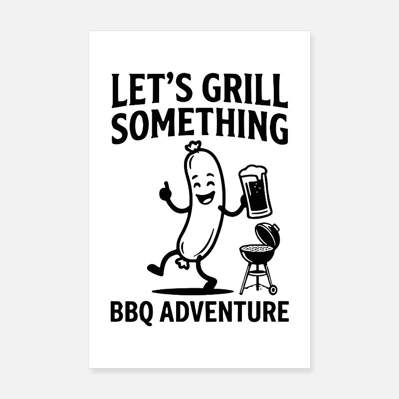 Lets Grill Something BBQ Adventure Poster 20x30 cm