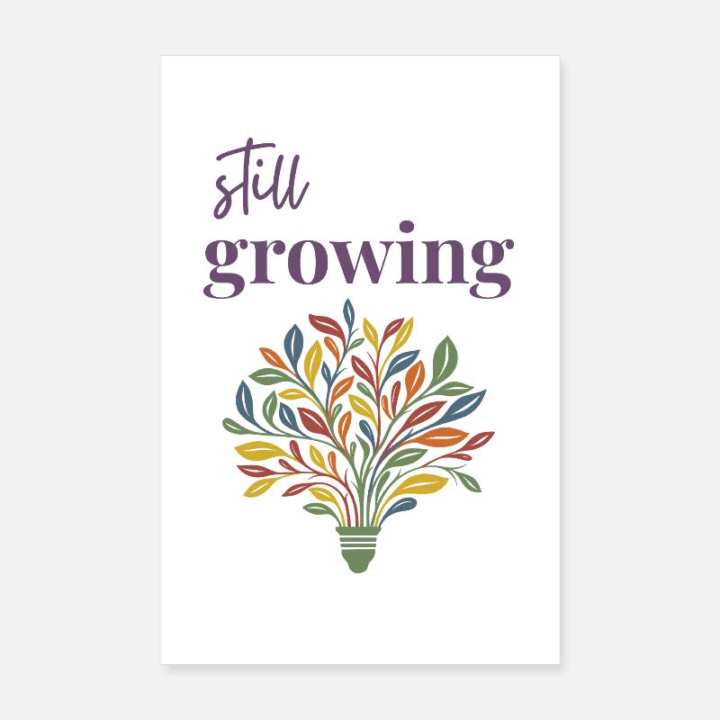 Still Growing Farbblüten-Baum Poster 20x30 cm