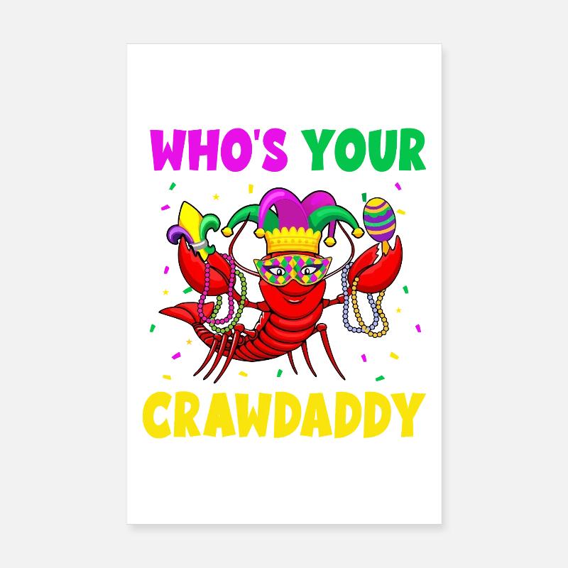 Crawdaddy Mardi Gras Mask Poster 8" x 12" (20x30 cm)