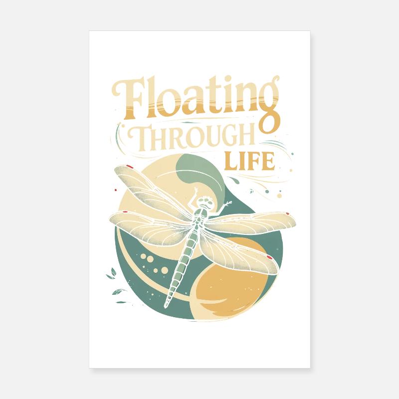 Libelle Libellen Floating Through Life Poster 20x30 cm
