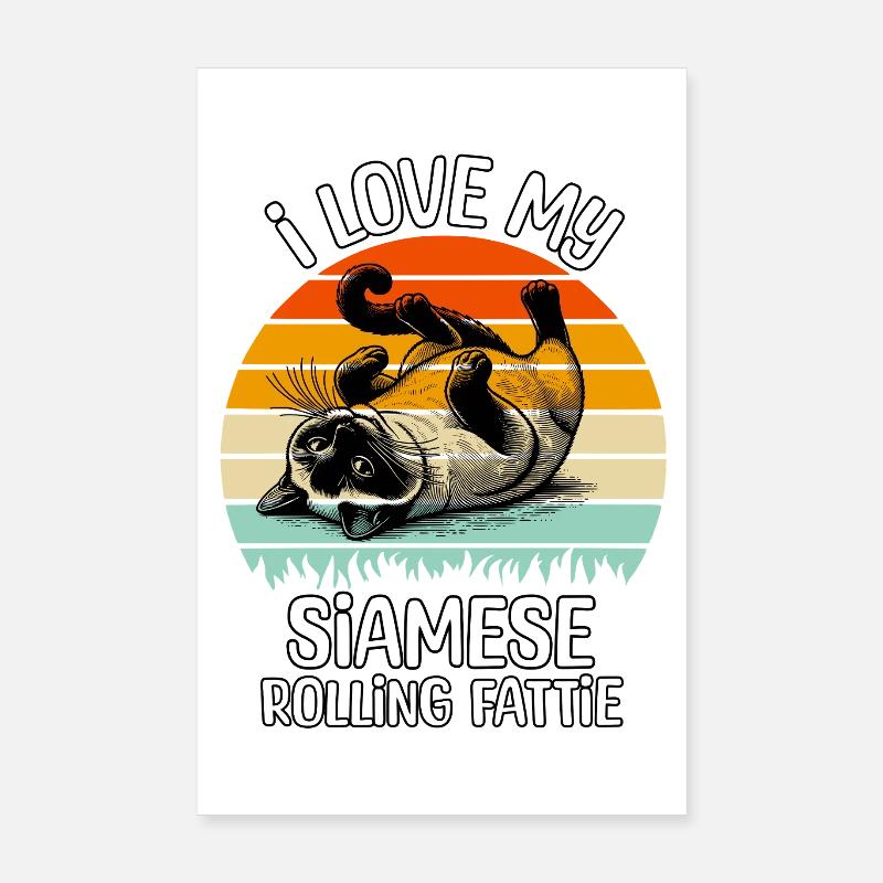 Funny Siamese Cat Poster 8" x 12" (20x30 cm)