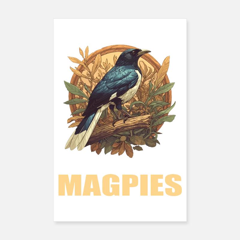 Magpies Magpie Poster 8" x 12" (20x30 cm)